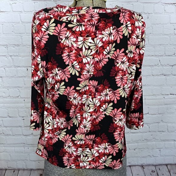 LIKE NEW East 5th Pink & Red Floral Top PXL - Picture 2 of 3